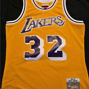 Mitchell & Ness Gold Lakers Jersey